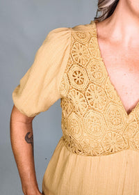 Mustard Lace Front Romper