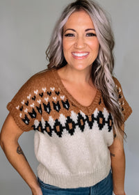 Short Sleeve Knit Sweater