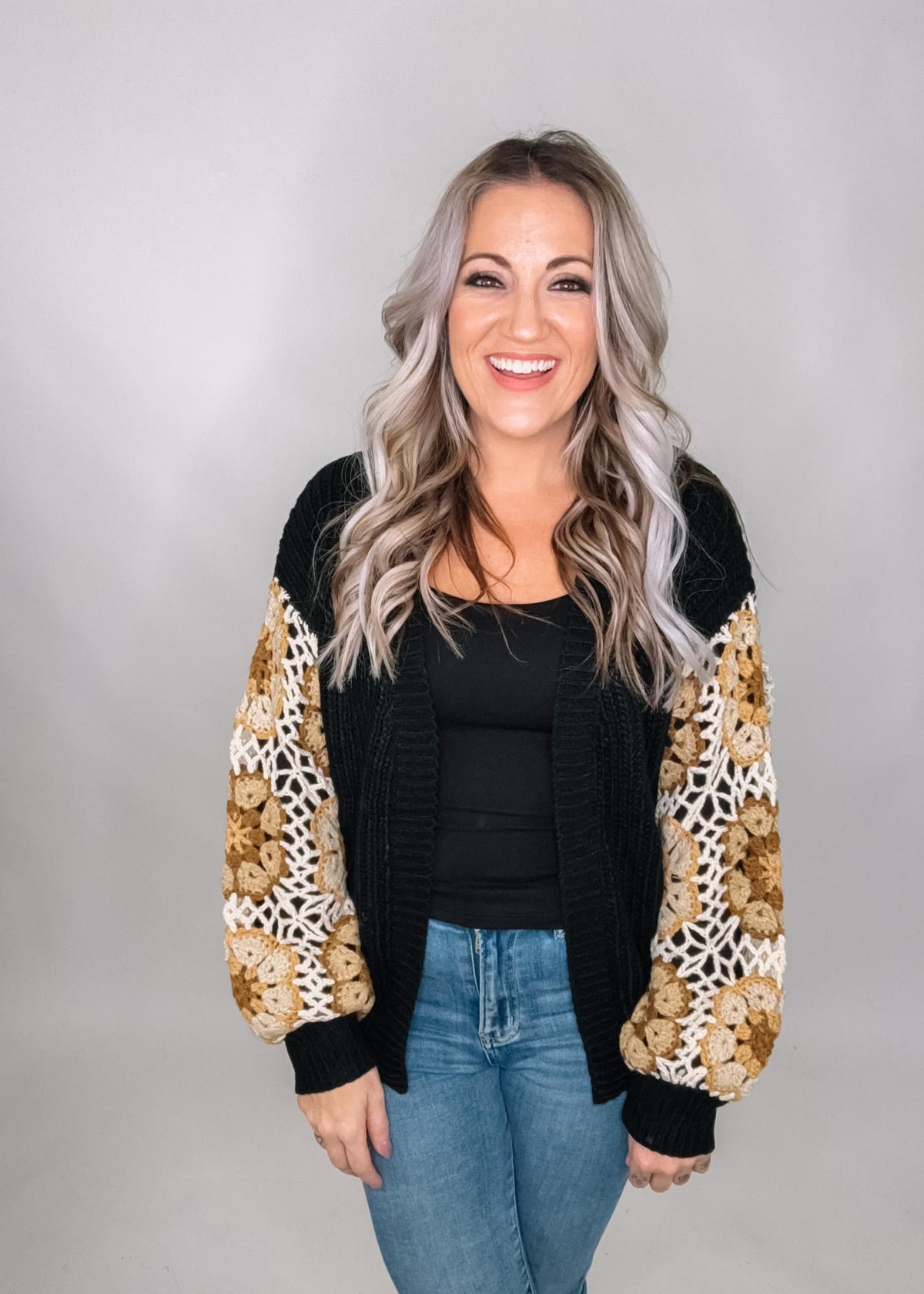 Crochet Sleeve Cardigan