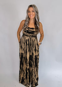 Satin Strapless Smocked Wide Leg Jumpsuit