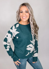 Teal Floral Dolman