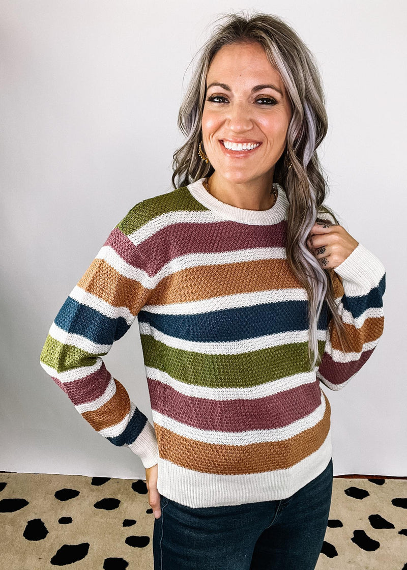 Multi Color Stripe Knit Top