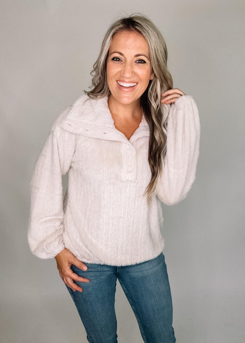 Soft Fuzzy Collared Pullover