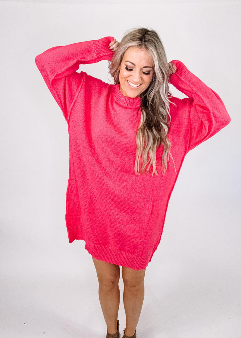 Babs Hot Pink Sweater Dress