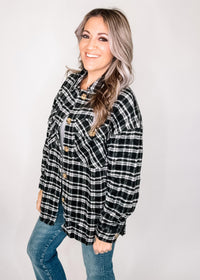 Plaid Soft Button Down Shacket