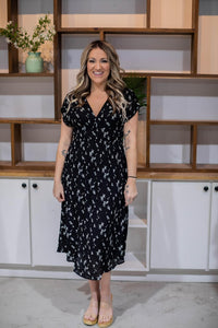 Ditsy Floral Grecian Midi Dress