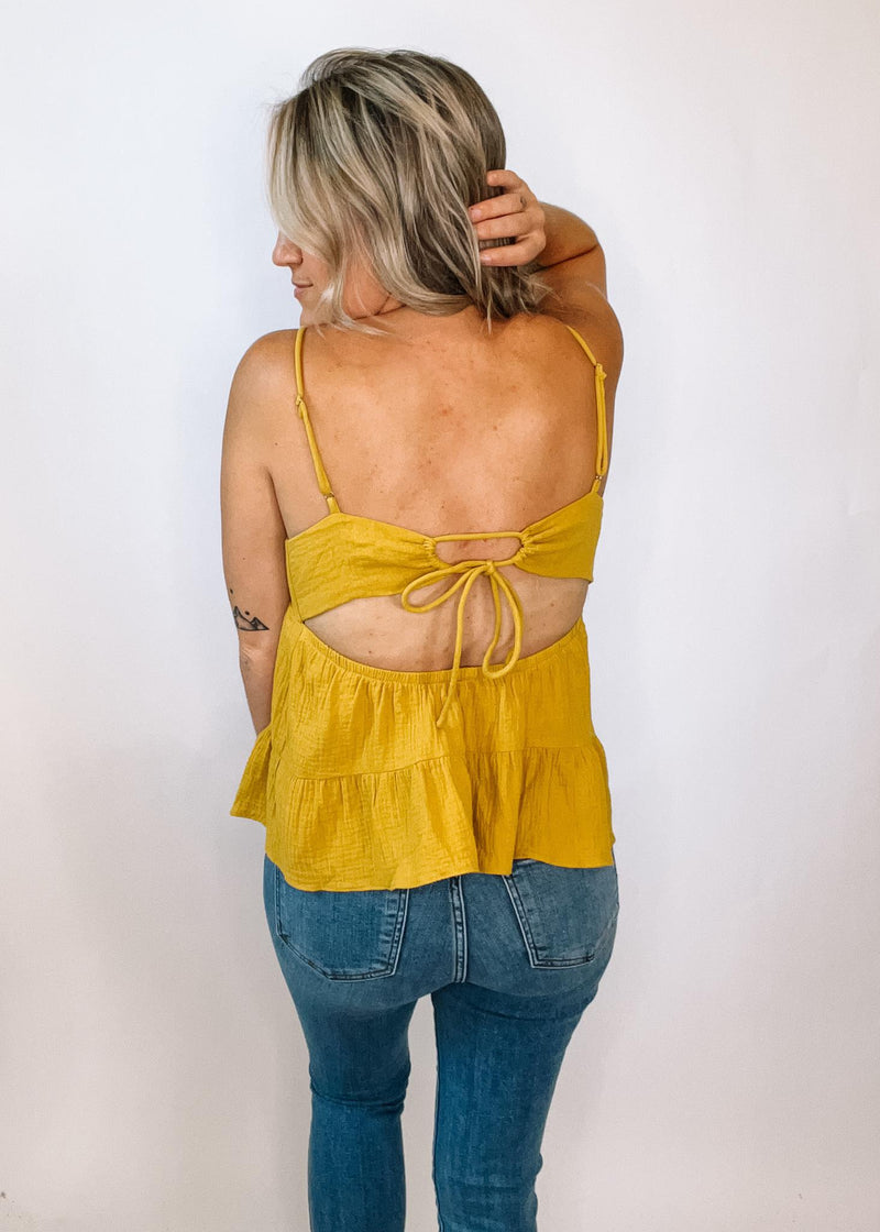 Mustard Open Back Cami Top