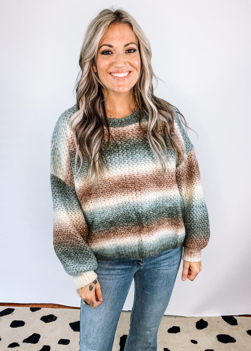 Ombre Stripe Sweater Top