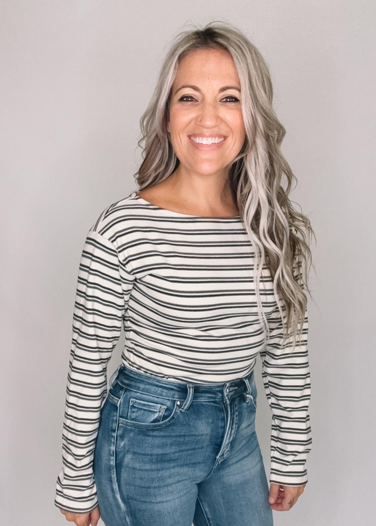 Stripe Velour Bodysuit