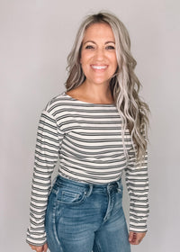 Stripe Velour Bodysuit