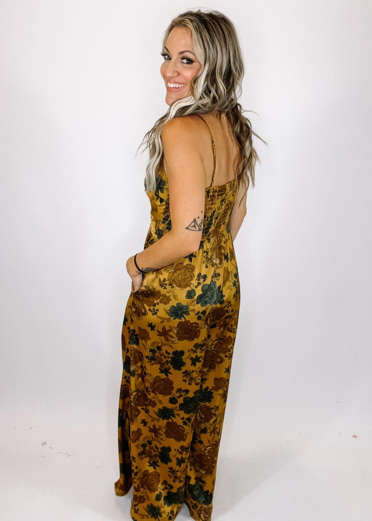 Gold Floral Jumpsuit