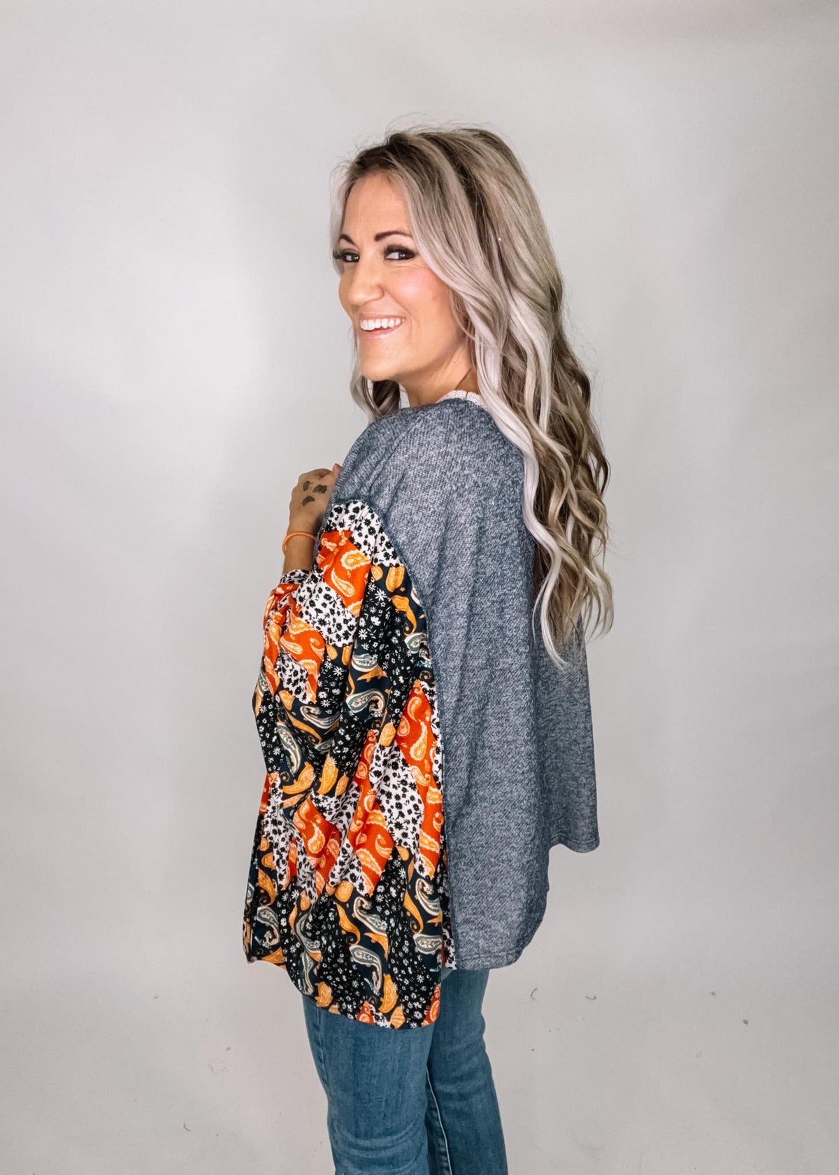 Kimono Sleeve Round Neck Poncho