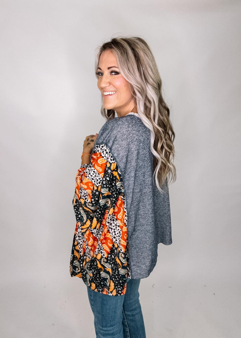 Kimono Sleeve Round Neck Poncho