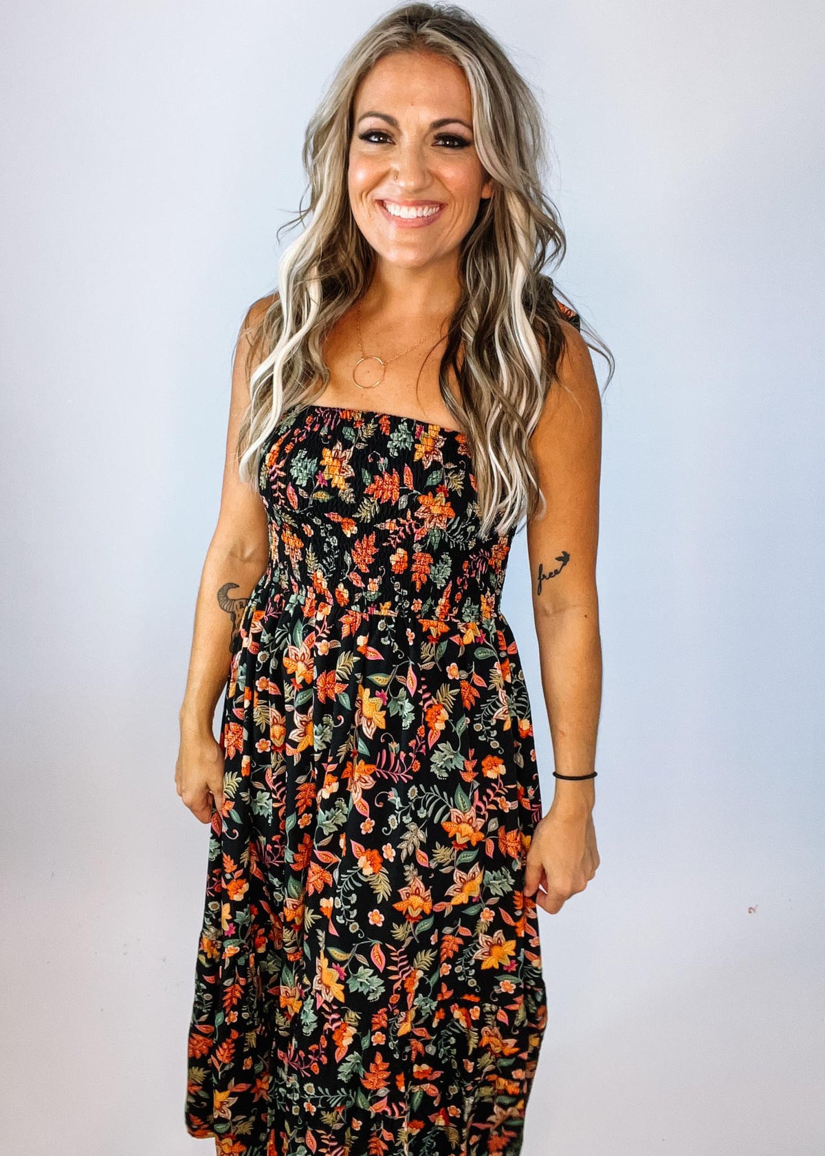 smocked top maxi dress Esmerelda Colorful Smocked Top Maxi – The Teal Eagle Boutique