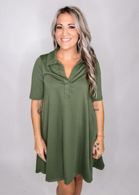 Half Sleeve Polo Mini Dress