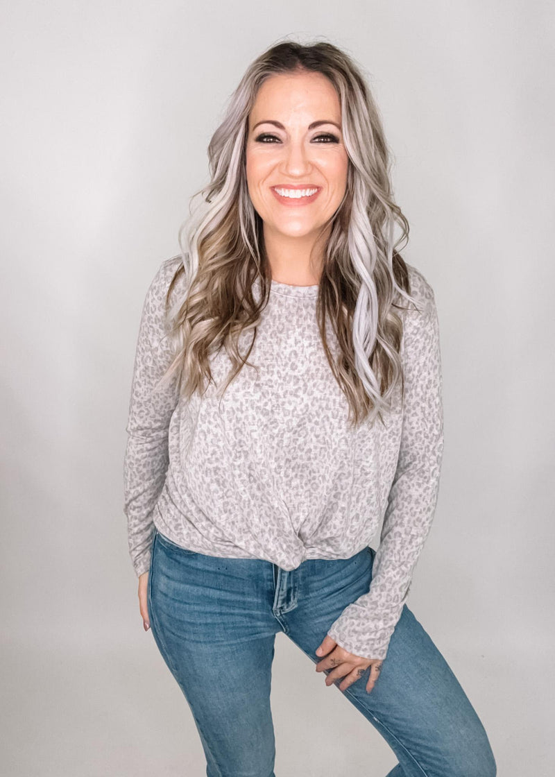 Animal Print Hacci Long Sleeve