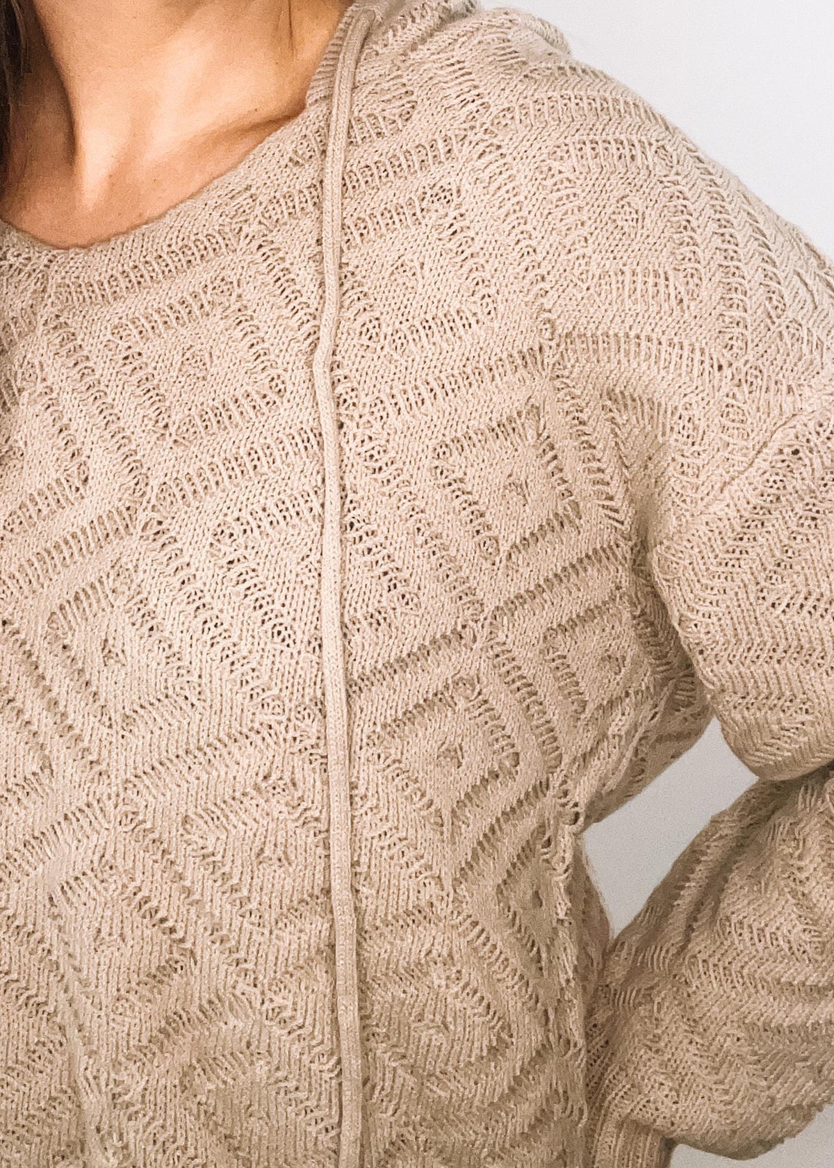 Light Mocha Patterned Hoodie