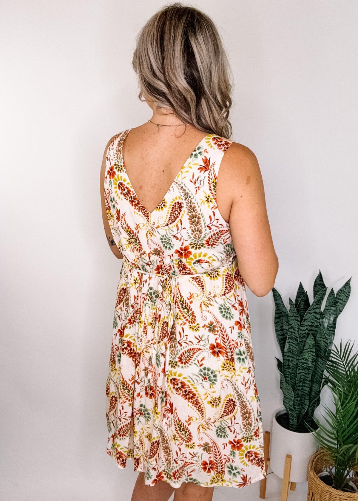Paisley Tank Dress with Pockets