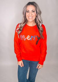 Red Merry Tinsel Sweater
