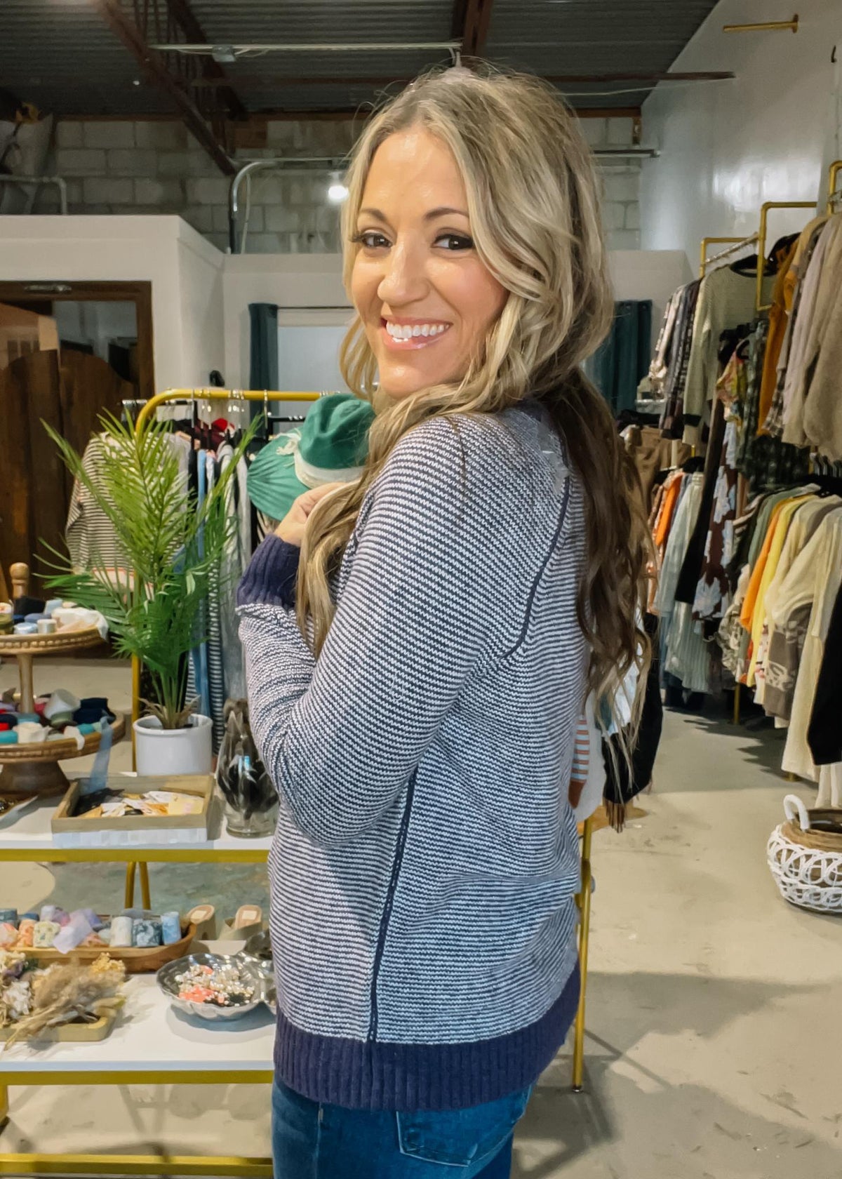 Eggplant Pin Stripe Sweater