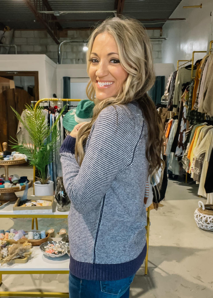 Eggplant Pin Stripe Sweater