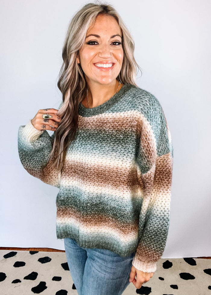 Ombre Stripe Sweater Top