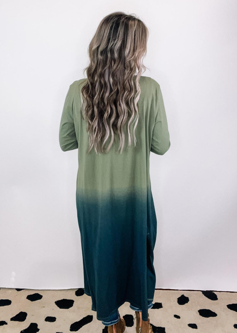 Lightweight Ombre Duster with Side Slits