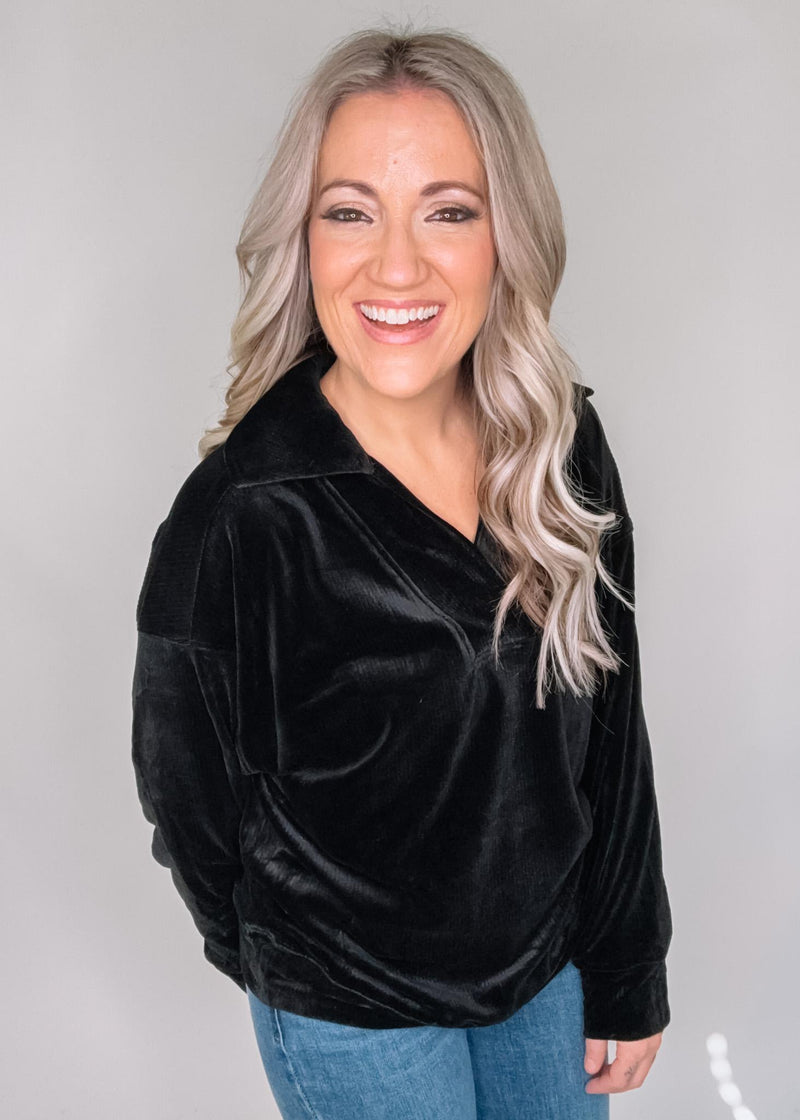 BLACK FRIDAY- Black Collar Top