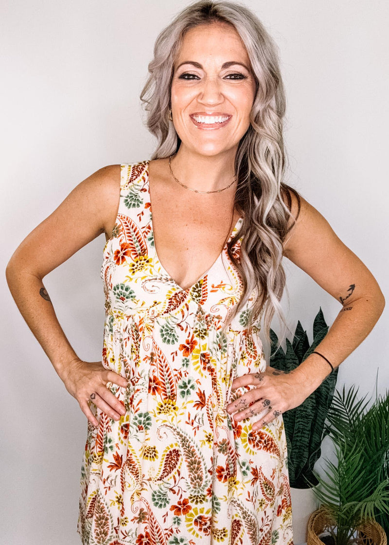 Paisley Tank Dress with Pockets