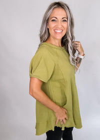 Avocado Gauze Mini Dress
