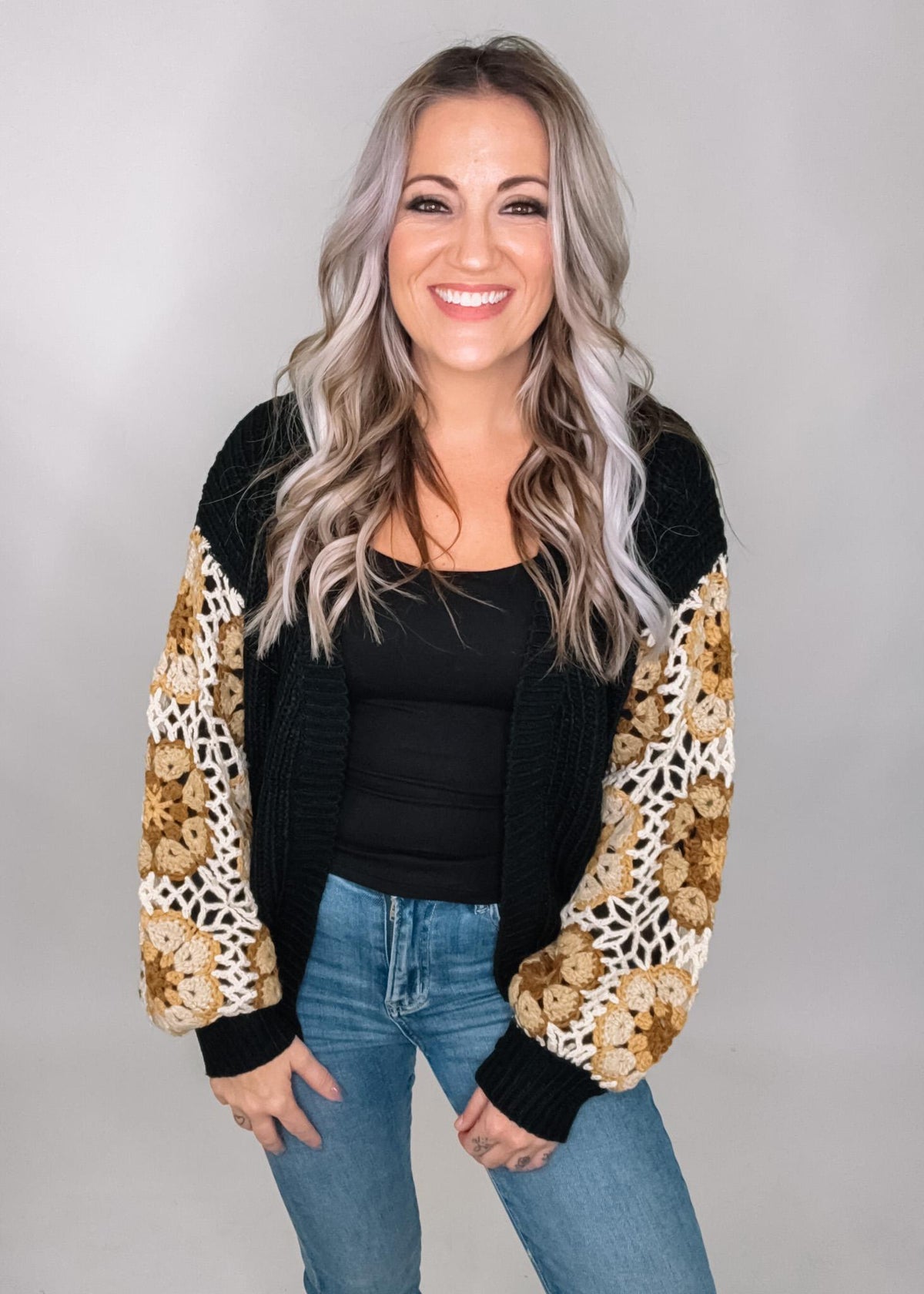 Crochet Sleeve Cardigan