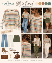 Multi Color Texture Crew Neck