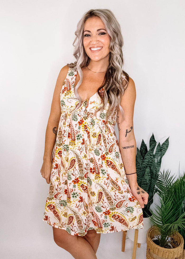 Paisley Tank Dress with Pockets