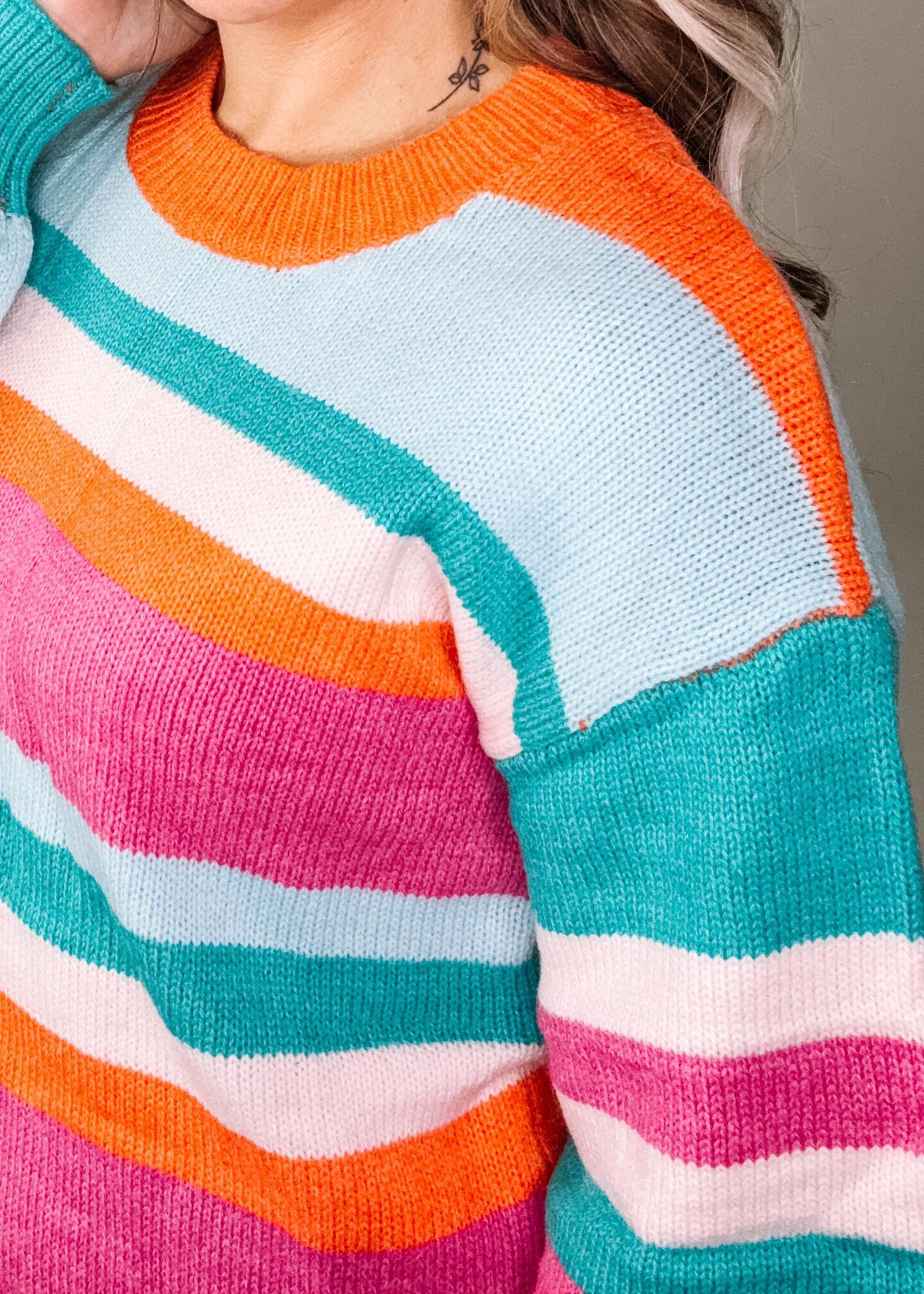 Colorful Stripe Knit Sweater