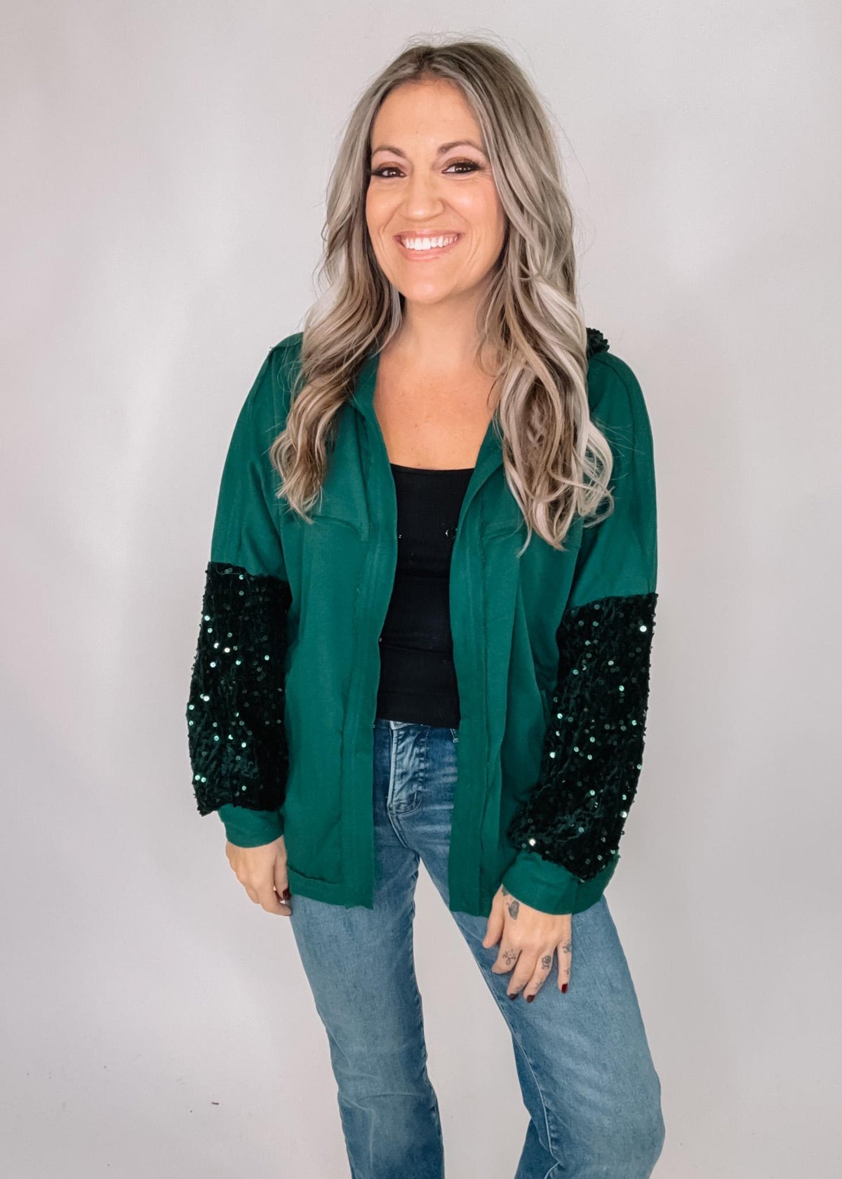 Sparkle Sleeve Hoodie