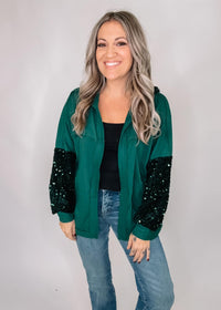 Sparkle Sleeve Hoodie