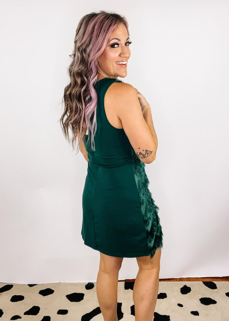 Green Shag Mini Dress