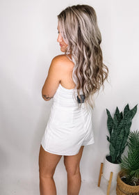White Wrap Skirt Romper