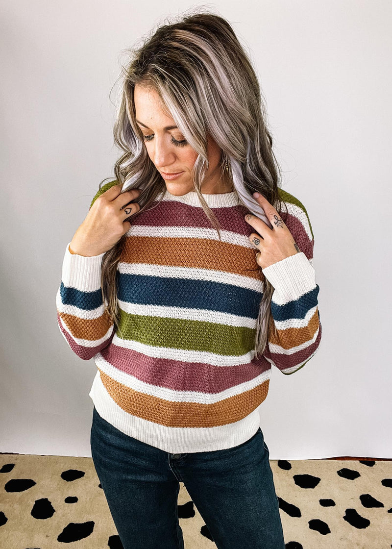 Multi Color Stripe Knit Top