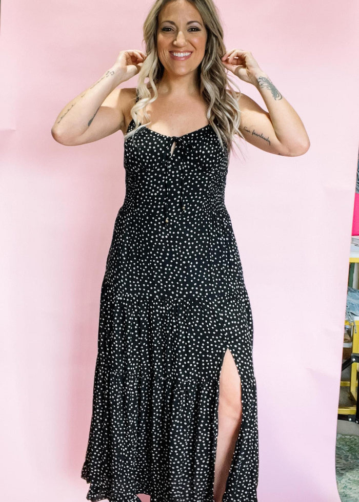 Simple Polka Dot Midi Dress
