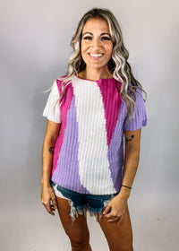 Lavender Magenta Knit Top