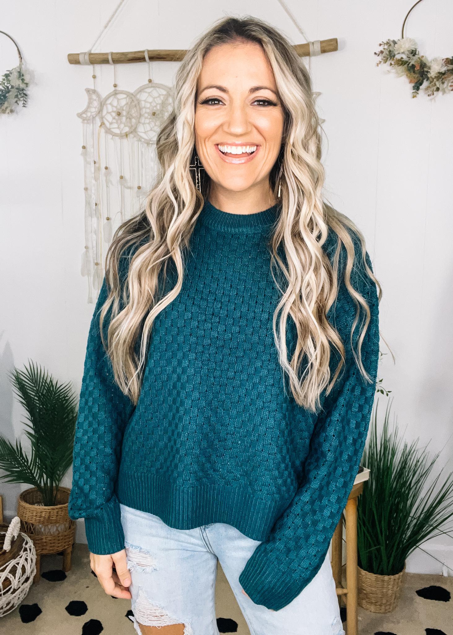 Teal knit cheap jumper