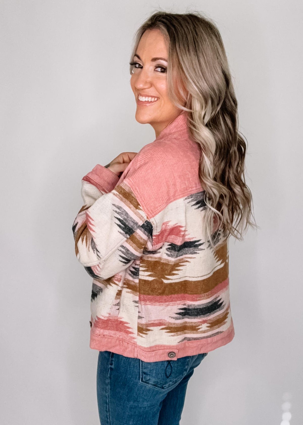 BLACK FRIDAY- Pink Aztec Jacket