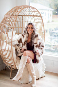 Cow Print Fur Jacket