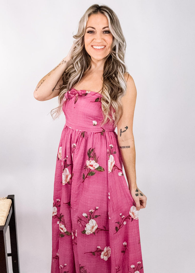 Strapless Floral Jumpsuit