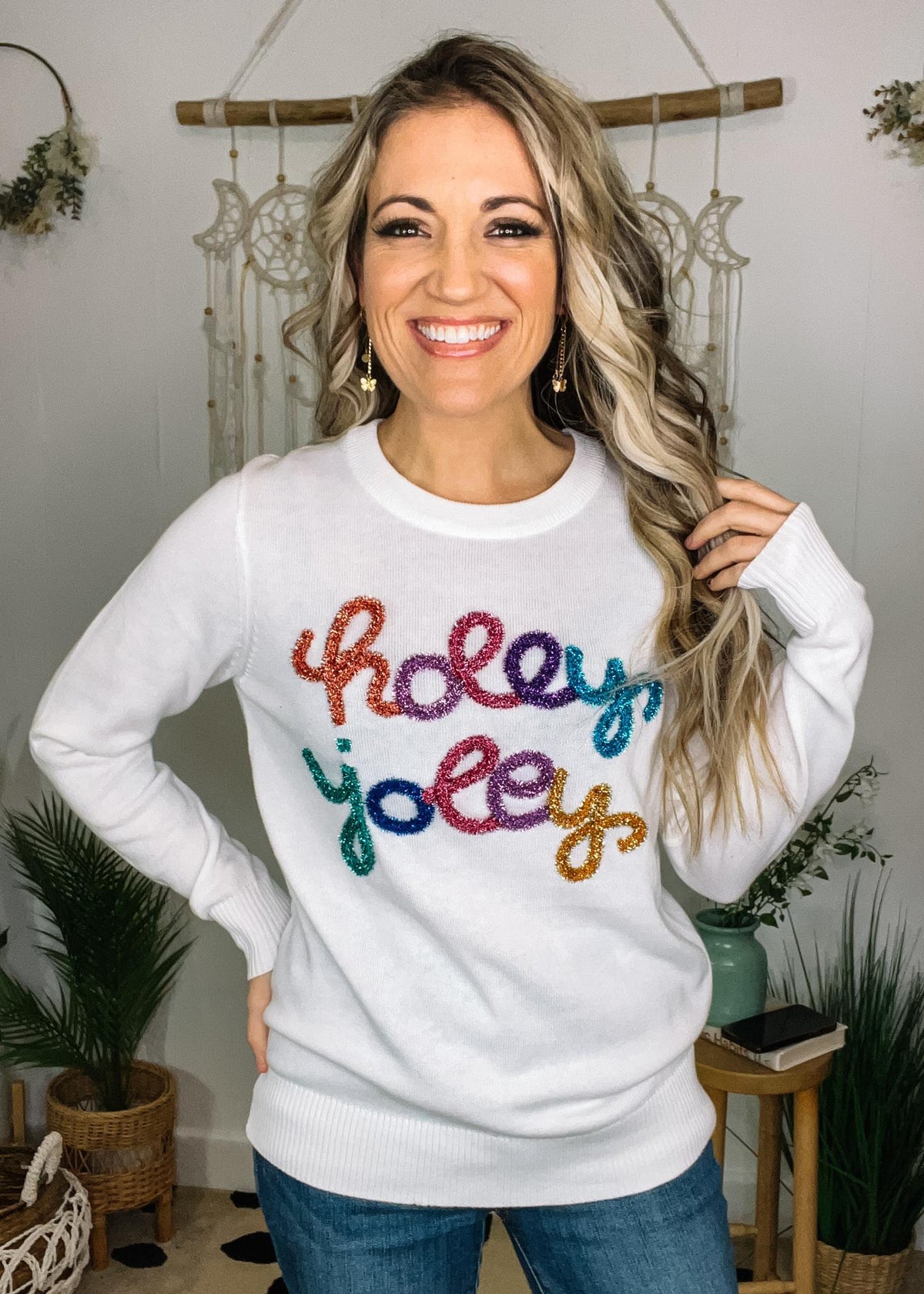 Holly Jolly Script Sweater
