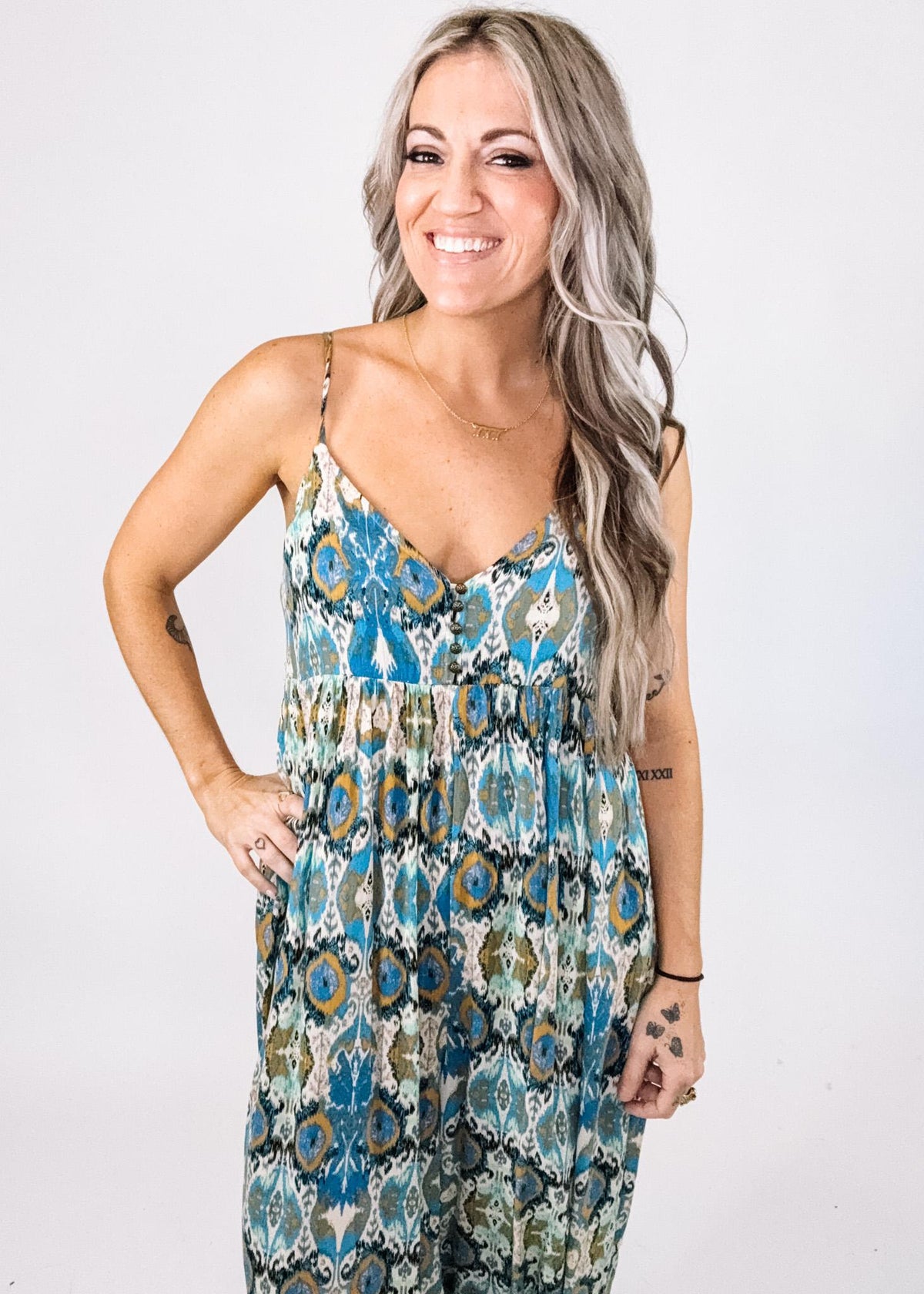 Boho Printed Sleeveless Jumpsuit