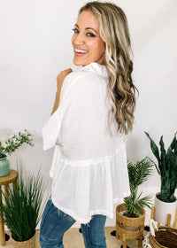Classic Ivory Babydoll Top