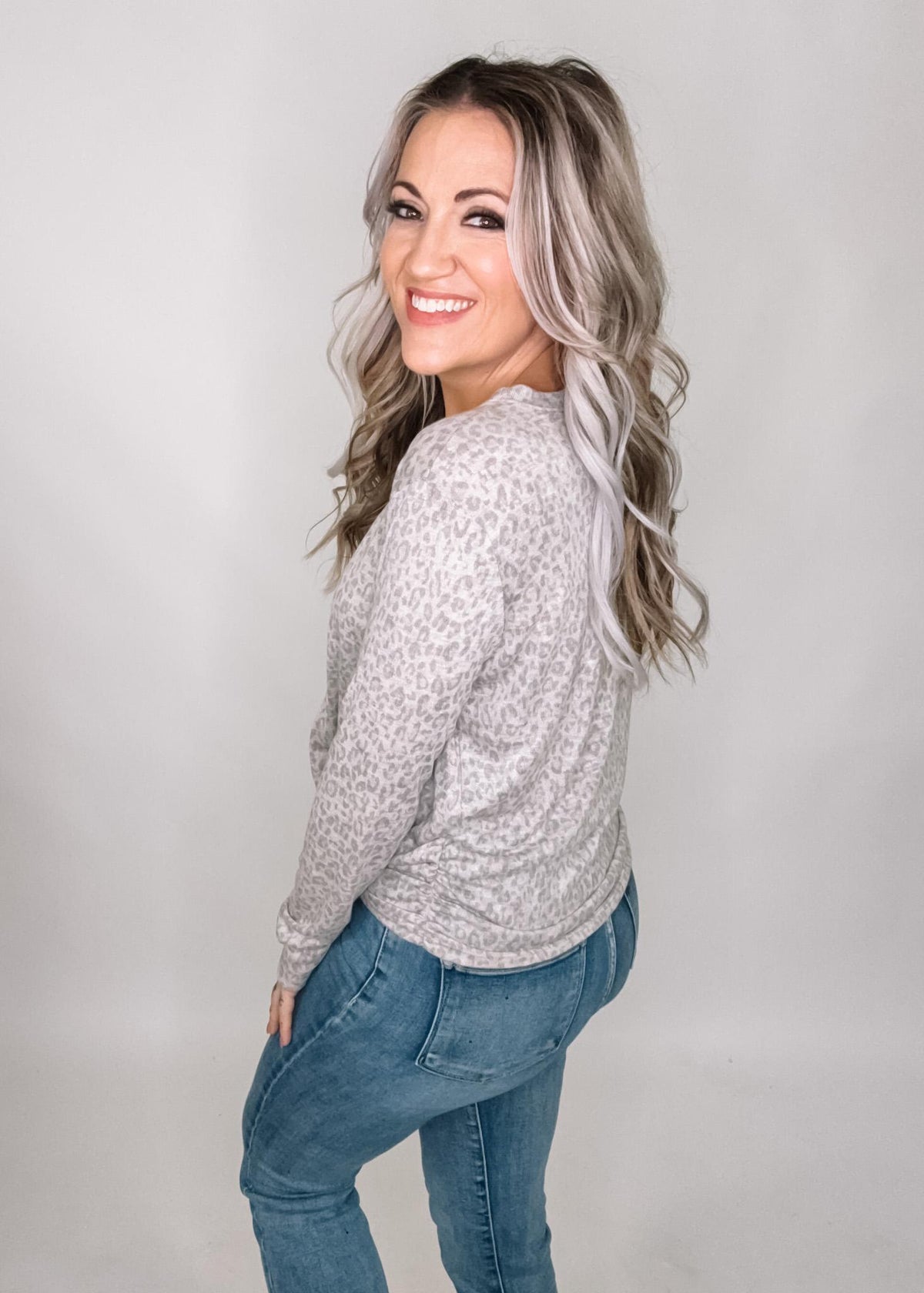 Animal Print Hacci Long Sleeve