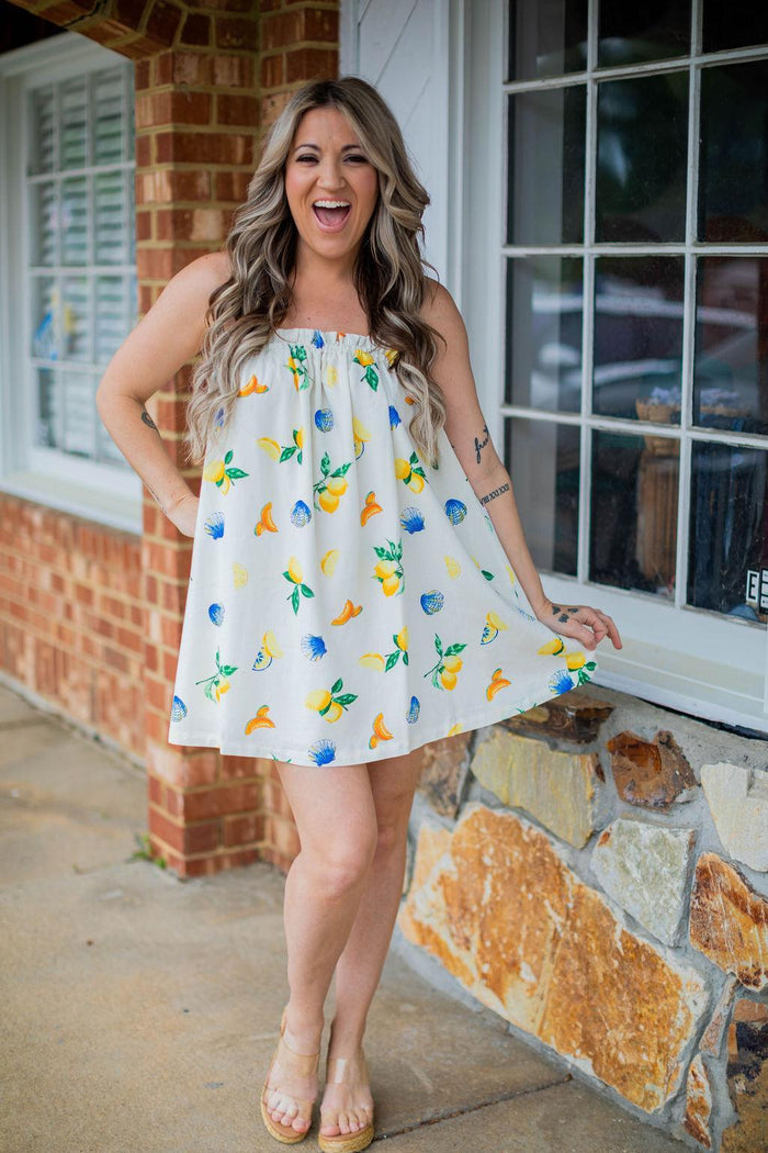 Shell and Lemon Print Dress